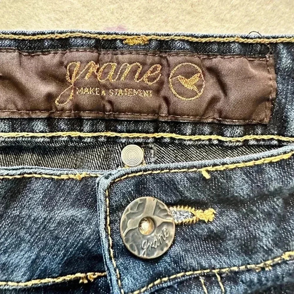 Grane Jeans Juniors Size 7 Regular Waist Boot Cut 5 Pocket Dark Blue Wash EUC - Picture 11 of 13